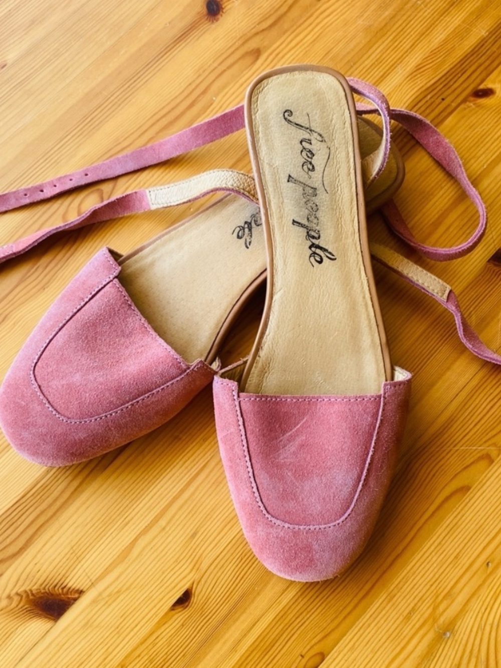 Free People Rose Pink Suede ballet flats 7.5 🩰💕